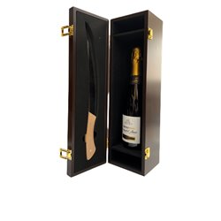 Sciabola per Champagne in cofanetto regalo di legno con bottiglia di Cremant Champenoise Francia 75cl inclusa